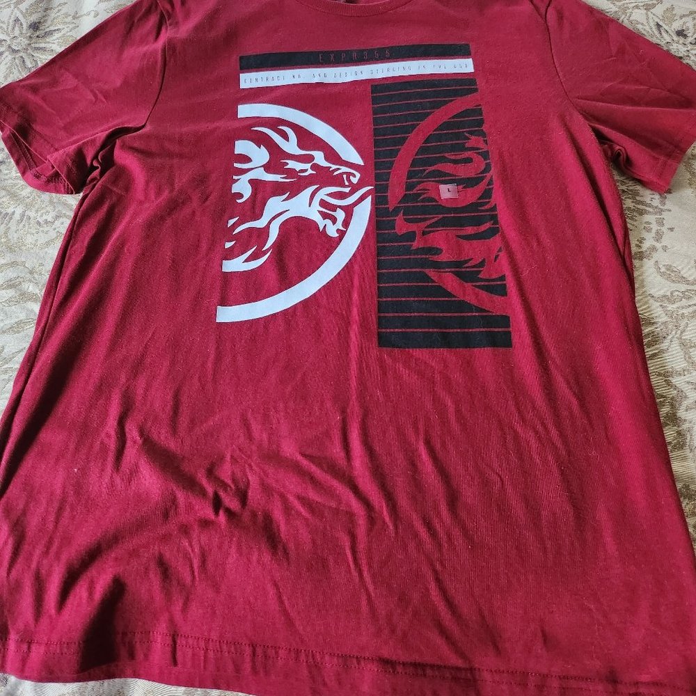 Express Graphic Mens Red/Black T-Shirt Size L